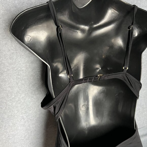 Victoria's Secret Black Push-Up Plunge Underwire One Piece Swimsuit Bodysuit M - Picture 7 of 8